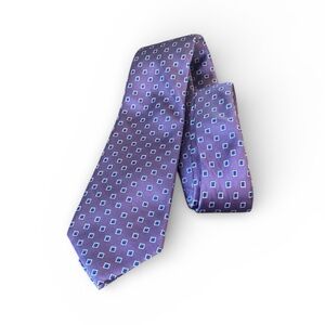 Allen Edmonds Lavender‎ Purple Blue Print Silk Tie
